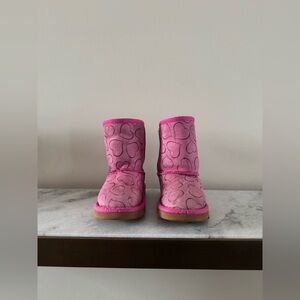 Margarita International - Made in Miami Pink Heart Pattern Kids Boots